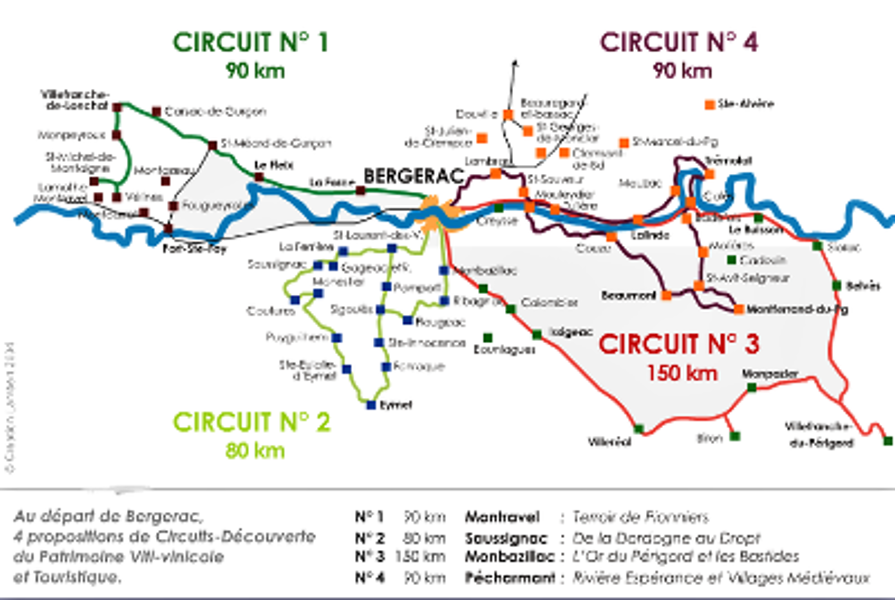 Carte des 4 circuits